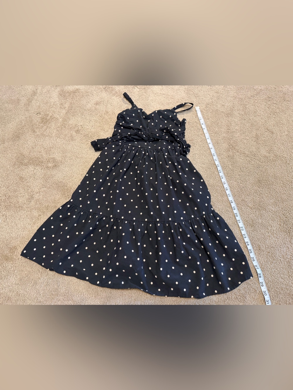 Blueberi Boulevard Black Dress with White Polka Dots